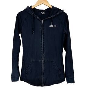 ECHT Black Full Zip Hoodie Sz S